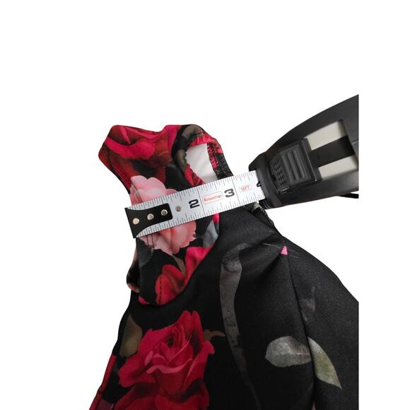 High Low Floral Dress Women's Size 2 Pink Red Black Roses Coquette WhimsyGoth - Picture 11 of 12